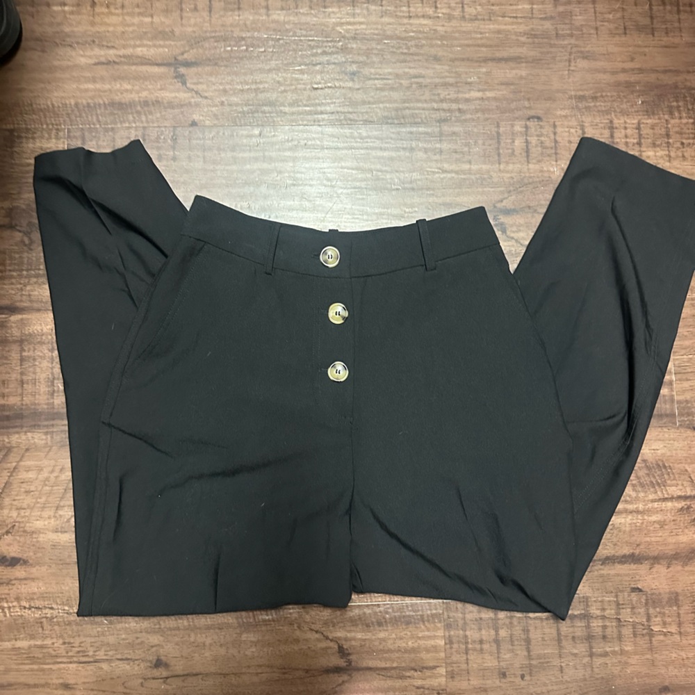 Zara Black Paper Bag High Waisted Pants